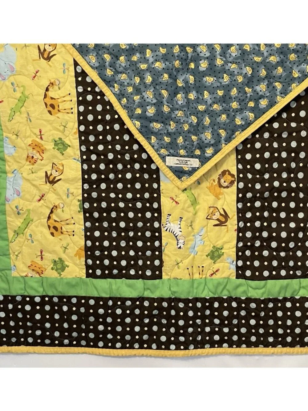 Handmade Safari Crib Quilt 51x37 Jungle Animals Quilters Guild Colorado Springs